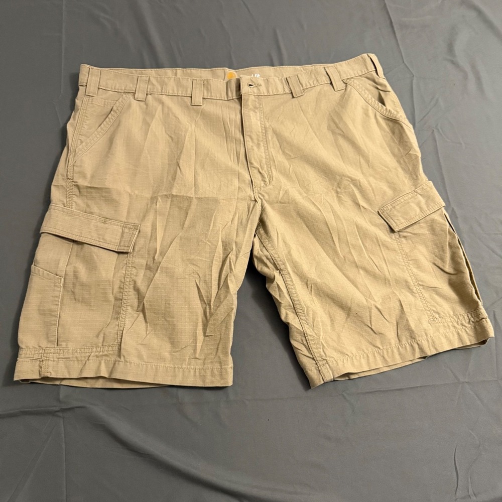 Carhartt Cargo Shorts Mens Size 46 Relaxed Fit Outdoor Workwear Pockets Logo Tan